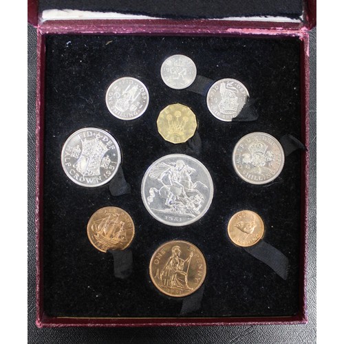 65 - 1951 Festival of Britain proof set, crown to farthing. In original case of issue and with only very ... 