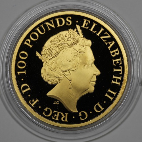 87 - 2021 1oz Gold Proof Greyhound of Richmond. Part of the Queen's Beast series and limited to a mintage... 