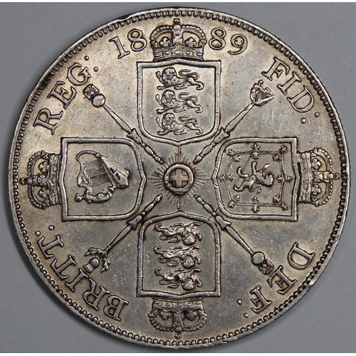 55 - 1889 Double Florin, Victoria. Inverted 1 for 2nd I in VICTORIA. Some hairlines in the fields though ... 