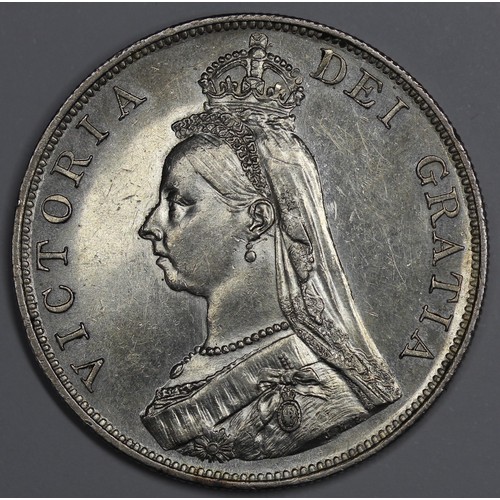 54 - 1887 Double Florin, Victoria. Cleaned otherwise gEF.