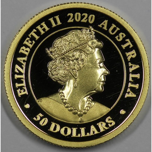 100 - Australia 2020 proof piedfort sovereign of $50 commemorating 165 years of the sovereign being minted... 