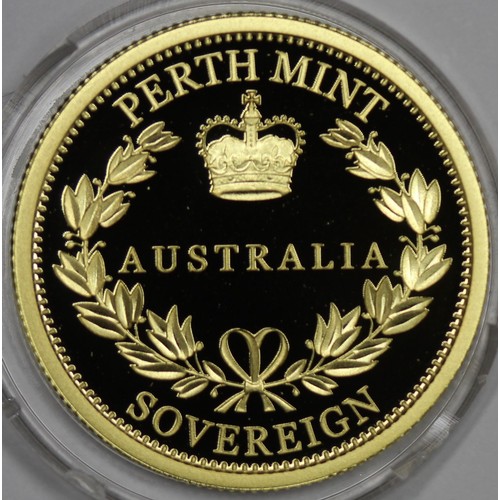 98 - Australia 2017 proof sovereign of $25. Struck to the same specification as UK sovereigns being 22ct ... 