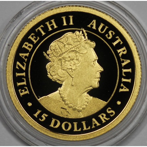 101 - Australia 2020 1/10oz gold kangaroo of $15. A little surface dust otherwise as struck. In capsule, n... 