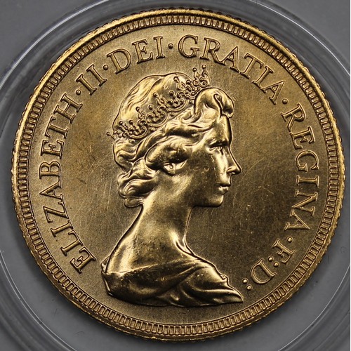 77 - 1981 Sovereign, Elizabeth II. Wiped otherwise gEF or better with lustre.