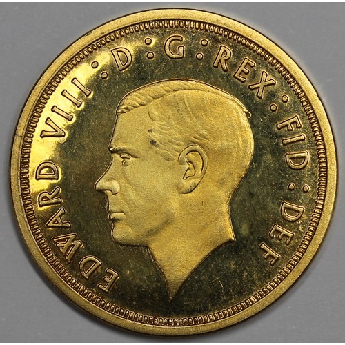 75 - 1936 Edward VIII Fantasy proof sovereign. Same size as a regular sovereign however 6.1 gra... 