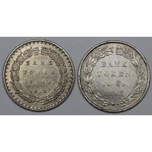 51 - Eighteen pence bank tokens (2) comprising 1812 & 1813. Both with hairlines but otherwise averagi... 