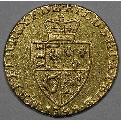 67 - 1798 Guinea, George III, with spade reverse. Ex-mount though generally well removed. 