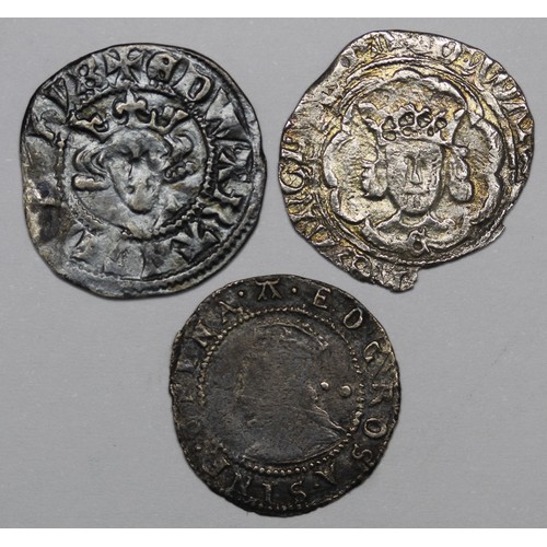 9 - A trio of hammered smalls (3) comprising Edward I penny, London mint; Edward IV half groat, Canterbu... 