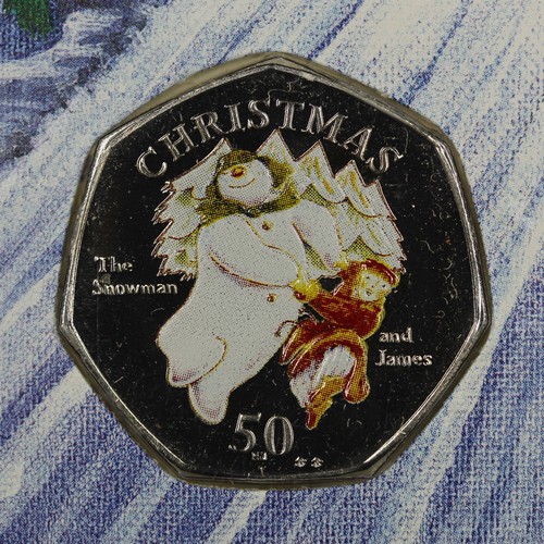 222 - 2003 Isle of Man Christmas 50p featuring coloured Snowman & James. A very scarce issue with BB m... 