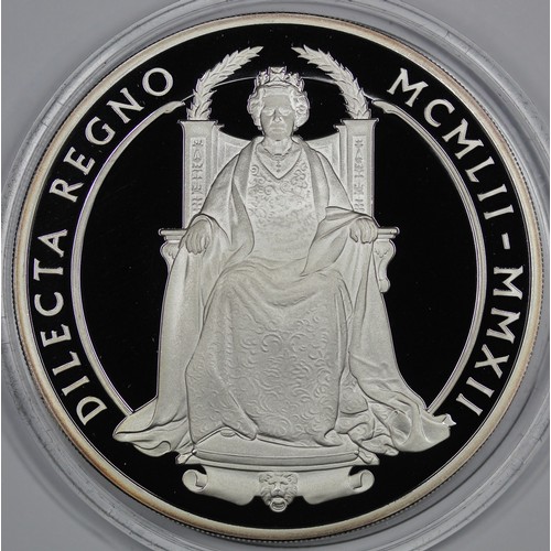 130 - 2012 Diamond Jubilee 5oz Silver £10 coin. A superb issue seldom offered. Engraved by Ian Rank-... 