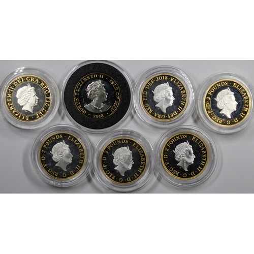 137 - Silver proof & piedfort £2 coins (7) including 2001 piedfort & 2020 Agatha Christie pi... 