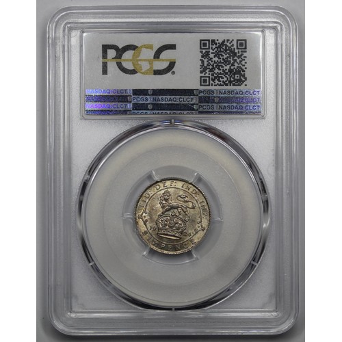 32 - 1924 Sixpence, George V. Graded PCGS MS62. A strong strike and perhaps seeming a little under graded... 