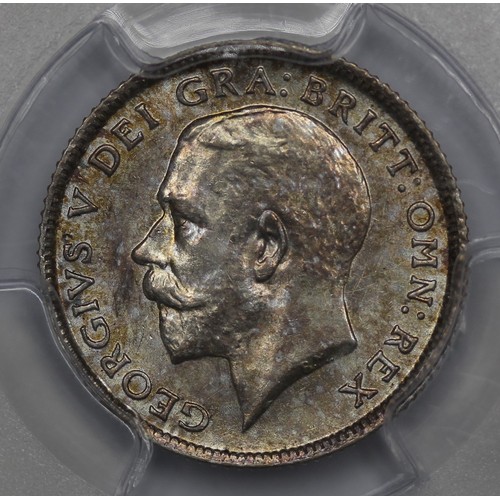 32 - 1924 Sixpence, George V. Graded PCGS MS62. A strong strike and perhaps seeming a little under graded... 