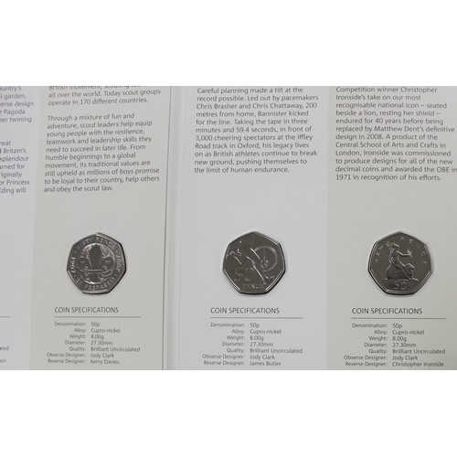 174 - 2019 British Culture Set commemorating 50 years of the 50p and including the reissued Kew Gardens 50... 