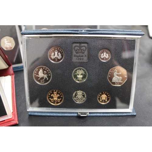 168 - 1990-1999 Proof Year Sets ((9), excl. 1992). 1998 with some hazing to the £5 otherwise all as ... 