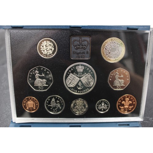 168 - 1990-1999 Proof Year Sets ((9), excl. 1992). 1998 with some hazing to the £5 otherwise all as ... 