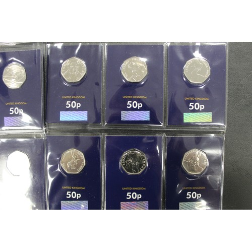 201 - BUNC 50p Coins (30) in blue 