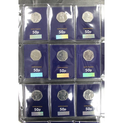 201 - BUNC 50p Coins (30) in blue 