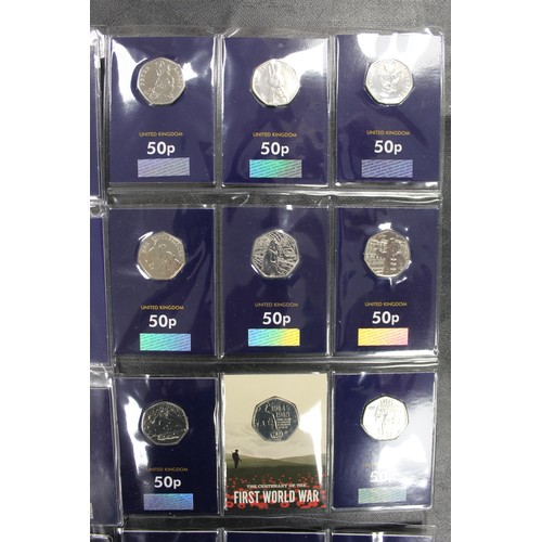 201 - BUNC 50p Coins (30) in blue 