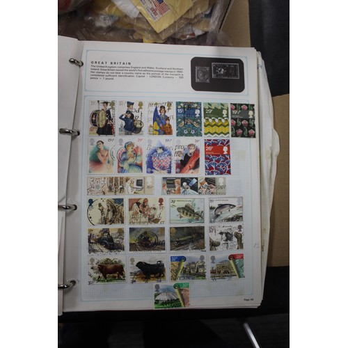 292 - A large collection of world stamps in 2 boxes and 2 folders. including philatelic price guide. The a... 