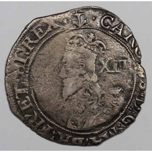 8 - Charles I Shilling, mm. anchor. Slightly clipped, 4.7g. A fair bust, C of CHRISTO weakly struck. Off... 