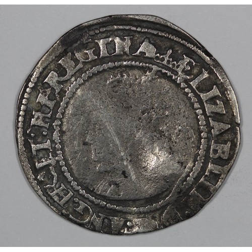 7 - 1567 Elizabeth I sixpence. mm. Coronet. Intermediate bust, type 4B. Cleaned & straightened. Pres... 