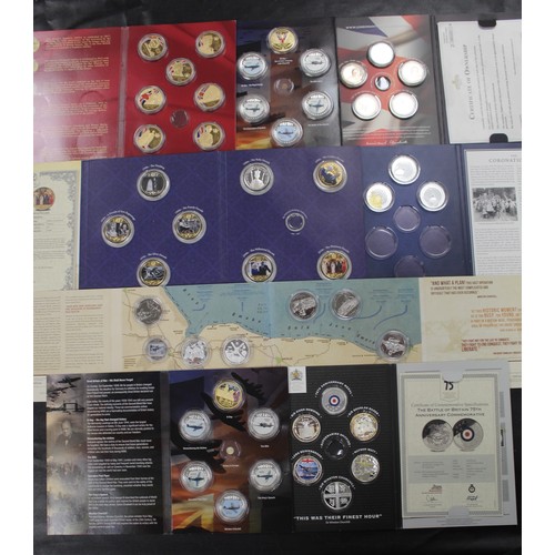 287 - Part filled presentation sets (8). British, Royal and Military interest. Mostly medallic issues howe... 