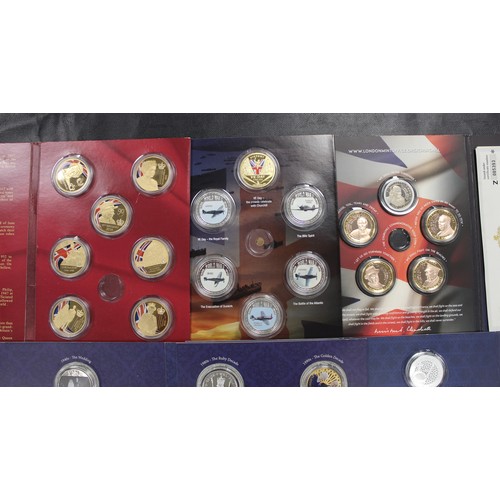 287 - Part filled presentation sets (8). British, Royal and Military interest. Mostly medallic issues howe... 