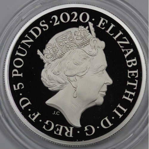 106 - 2020 Three Graces silver proof 2oz. A couple of spots by ILE on reverse and a slight handling mark i... 