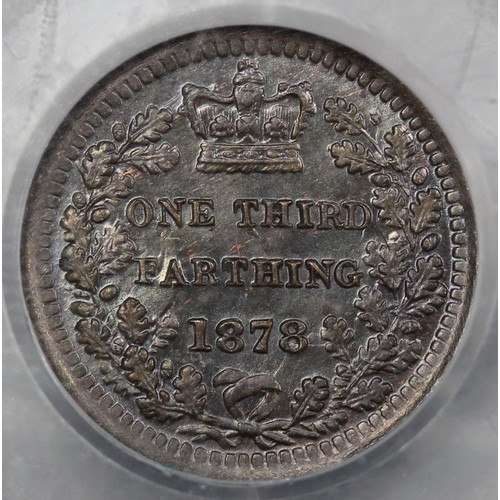 11 - 1878 Third Farthing. Peck 1933. Graded CGS82. A lovely example.