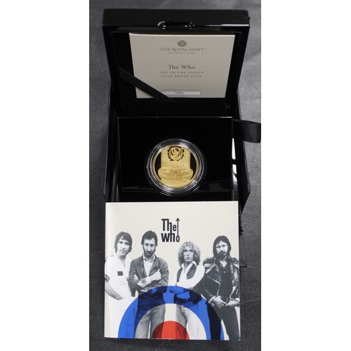 86 - The Who 1oz Gold Proof. In full and original Royal Mint packaging. As struck with COA 61 of a maximu... 