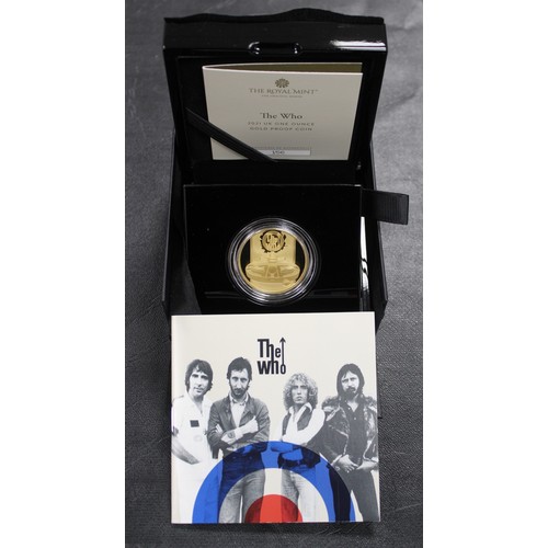 85 - The Who 1oz Gold Proof. In full and original Royal Mint packaging. As struck with COA 156 of a maxim... 