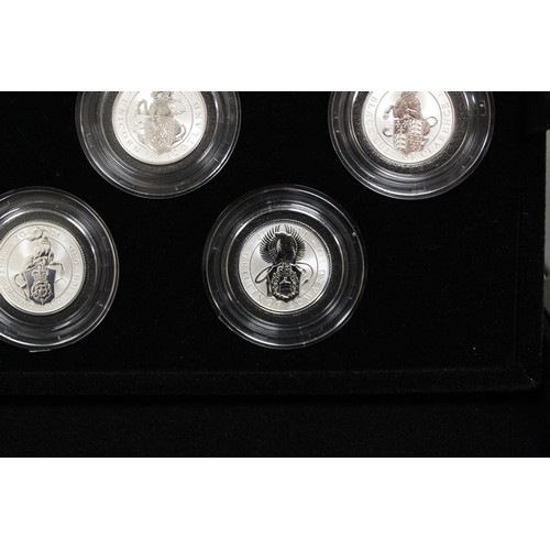 112 - Queens Beasts 2021 1/4oz silver reverse proof ten coin set. A superb set with a very low COA of #32 ... 