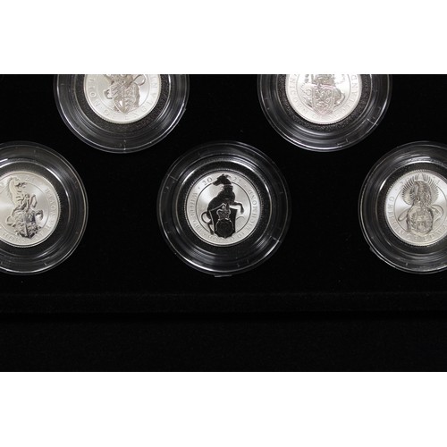 112 - Queens Beasts 2021 1/4oz silver reverse proof ten coin set. A superb set with a very low COA of #32 ... 