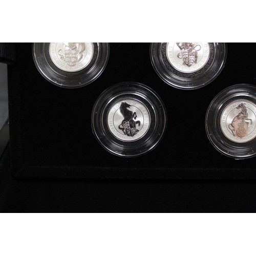 112 - Queens Beasts 2021 1/4oz silver reverse proof ten coin set. A superb set with a very low COA of #32 ... 