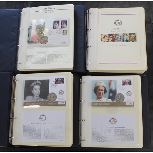 286 - An extensive collection of coin FDC's commemorating the 80th birthday of HM The Queen. Set in four f... 