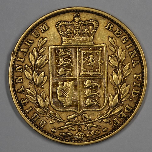 72 - 1871-S Sovereign, Victoria. Shield back, Sydney mint. gFine/nVF.