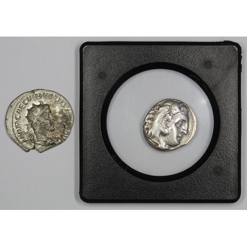 1 - Alexander the great silver drachm of Macedon 336-323BC. With COA from treasures.tv. Additionally one... 