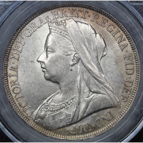 78 - 1896 Crown, Victoria, edge LX (ESC 311, Bull 2601, S.3937). Davies 520, dies 2+D. Graded CGS75 (aUNC... 