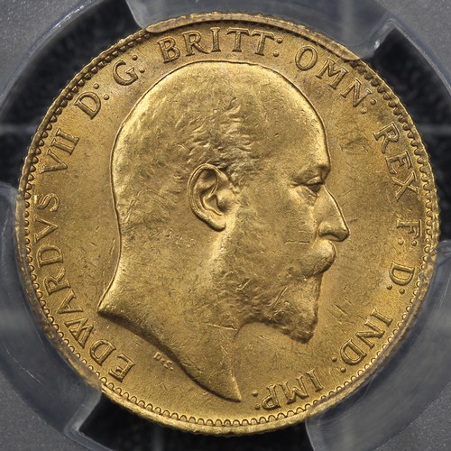 37 - Australia, 1910-S Sovereign, Edward VII (S.3973). Sydney mint issue graded PCGS MS64. A superb examp... 