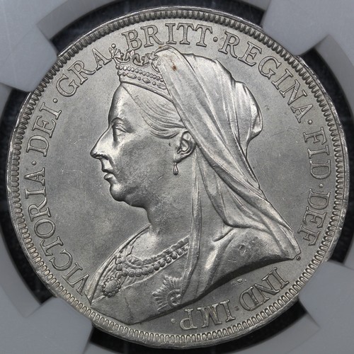 76 - 1893 Crown, Edge LVI, Victoria (ESC 303, Bull 2593, S.3937). Davies 503c (Dies 1+F). Graded NGC MS63... 