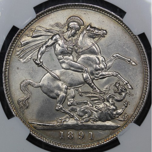 74 - 1891 Crown, Victoria (ESC 301, Bull 2591, S.3921). Graded NGC MS62, gEF/aUNC, in a Coinery Collectio... 