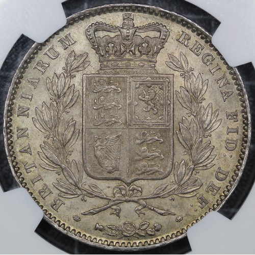 70 - 1845 Crown, Edge Cinquefoil, Victoria (ESC 282, Bull 2564, S.3882). Graded NGC MS6 and presented in ... 