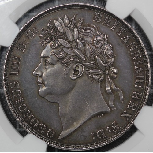 68 - 1821 Crown, Edge Secundo, George IV (ESC 246, Bull 2310, S.3805). Graded NGC MS63, uncirculated, wit... 