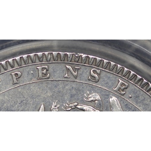 61 - 1818 Crown, Edge LIX, George III (ESC 214, Bull 2009, S.3787). Small P in PENSE and with trace last ... 