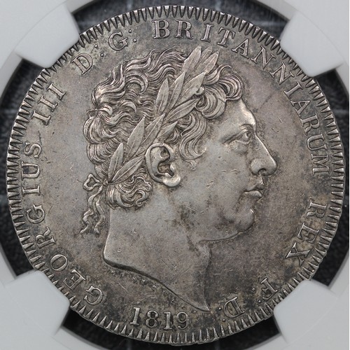 64 - 1819 Crown, Edge LX, George III (ESC 216, Bull 2010, S.3787). Graded AU58, gVF or better with some o... 