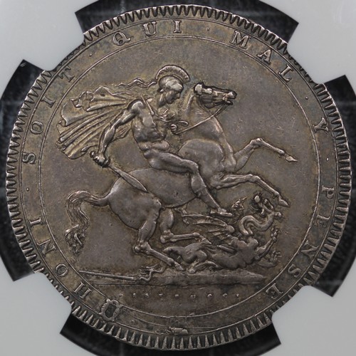 64 - 1819 Crown, Edge LX, George III (ESC 216, Bull 2010, S.3787). Graded AU58, gVF or better with some o... 