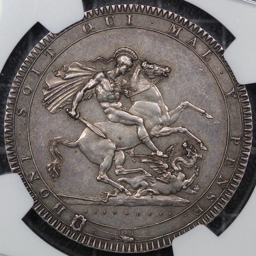 65 - 1819 Crown, Edge LX, George III (ESC 216, Bull 2013, S.3787). Graded MS61, EF, and being a variety o... 