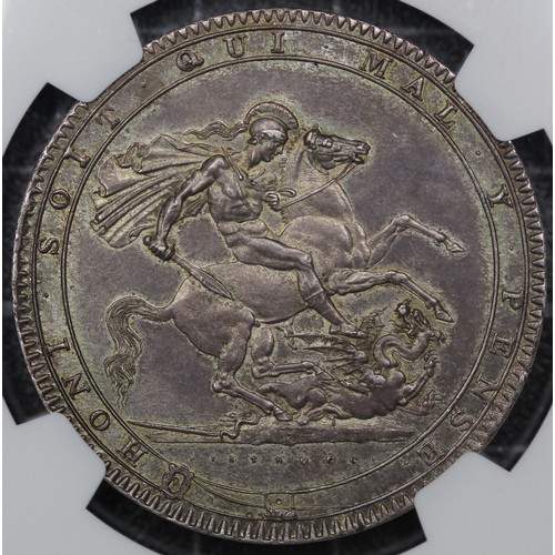 62 - 1819 Crown, Edge LIX, George III (ESC 215, Bull 2010, S.3787). Graded MS61, EF or better with thicke... 