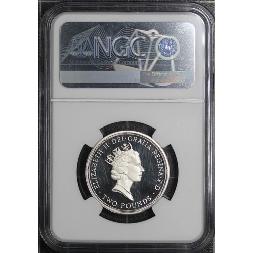 38 - 1989 Silver proof piedfort &pound;2 coin set comprising the Claim of Rights and Bill of Rights issue... 